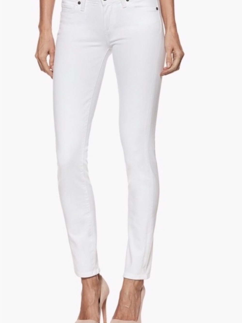 PAIGE NWT Skyline Ankle Peg Mid Rise Skinny Jeans in White